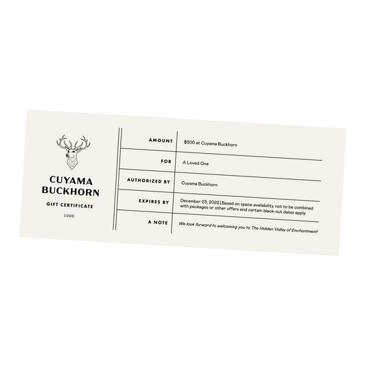 Buckhorn Gift Certificate (Digital)